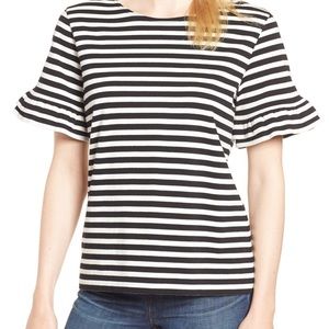 💖 J. Crew black and white stripped top